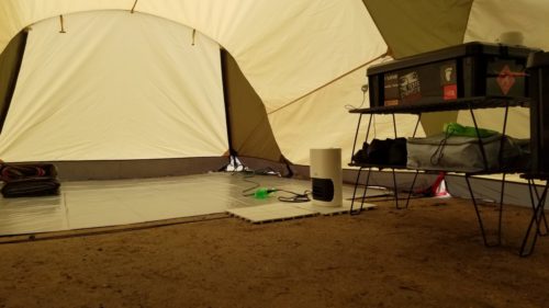 ツールームテントをセラミックファンヒーターで温める実験