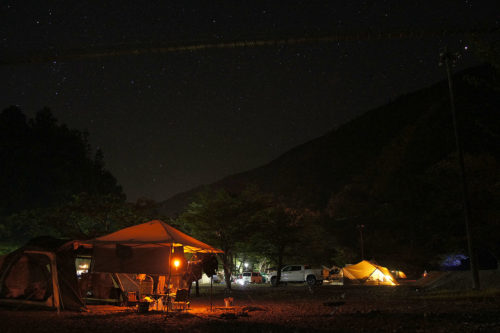 つり橋の里キャンプ場の夜